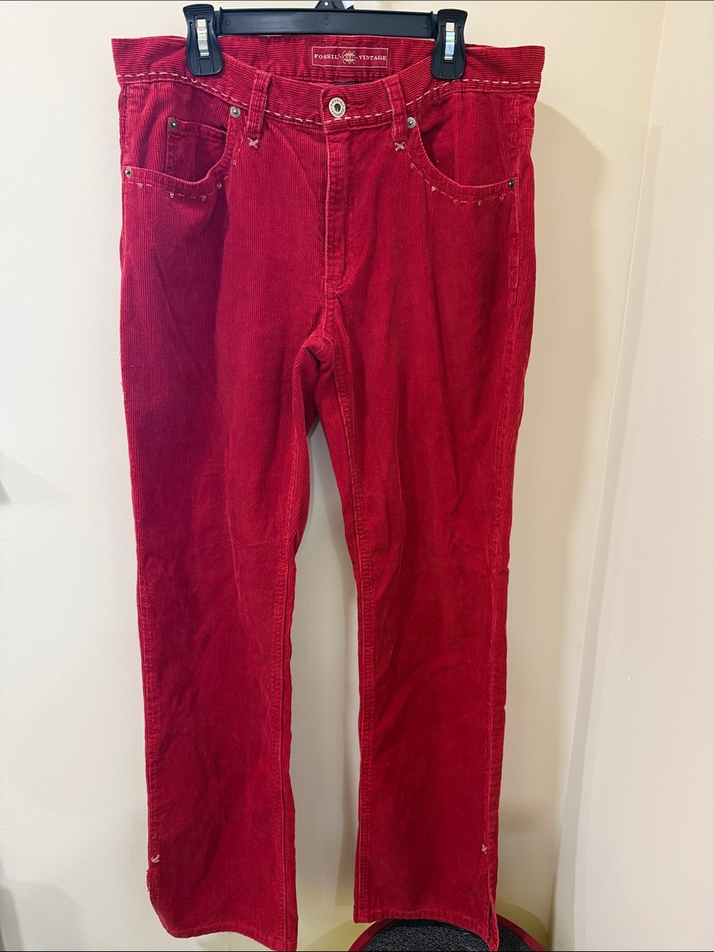 Fossil Women’s Bootcut Red Corduroy Jeans